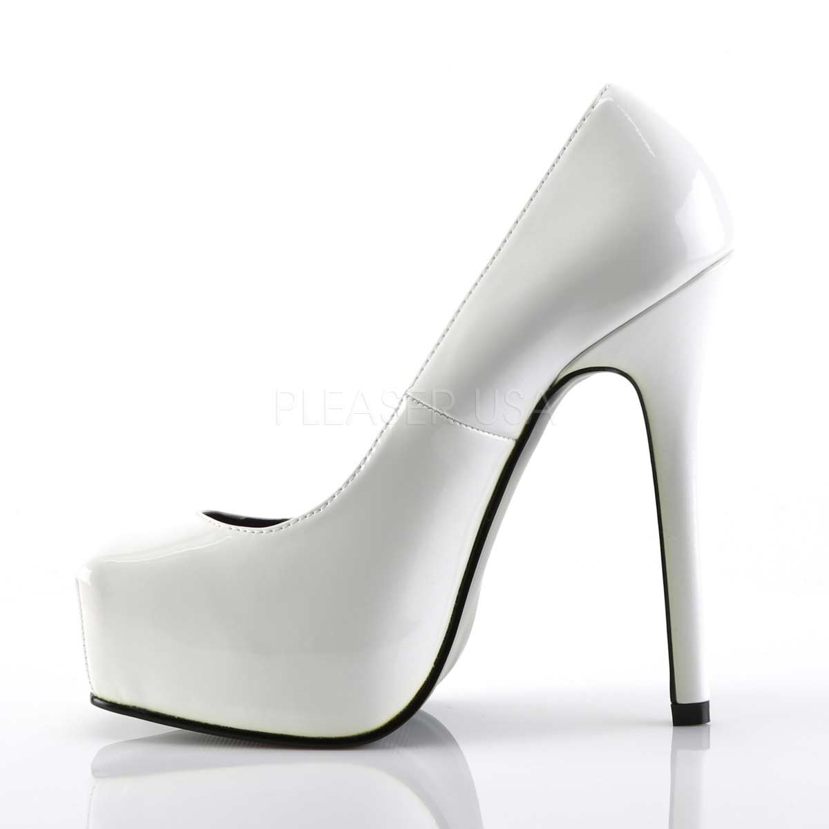 Pleaser Devious Bondage-01 - White Patent in Sexy Heels & Platforms ...