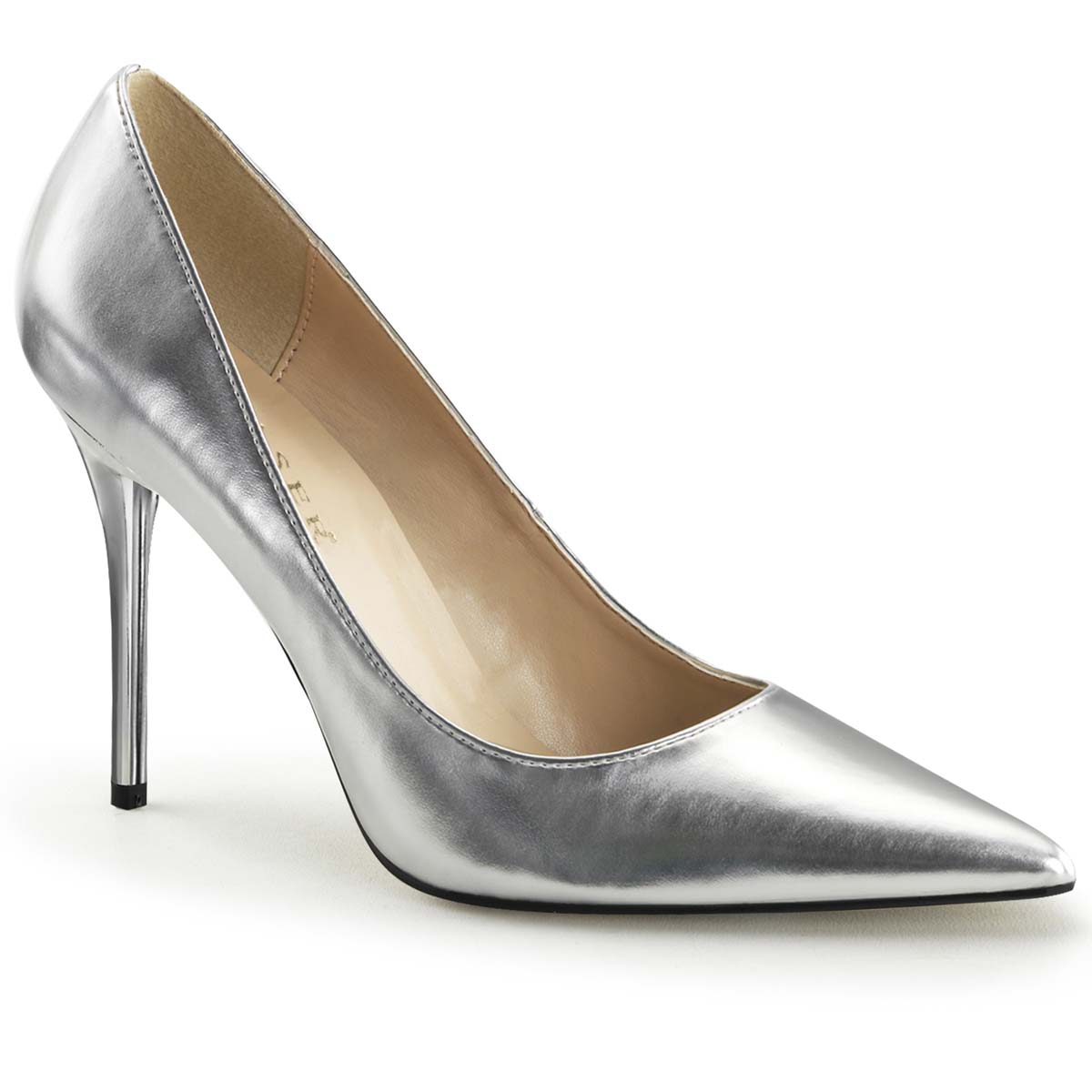 Pleaser CLASSIQUE-20 - Silver Met Pu in Sexy Heels & Platforms - $53.95