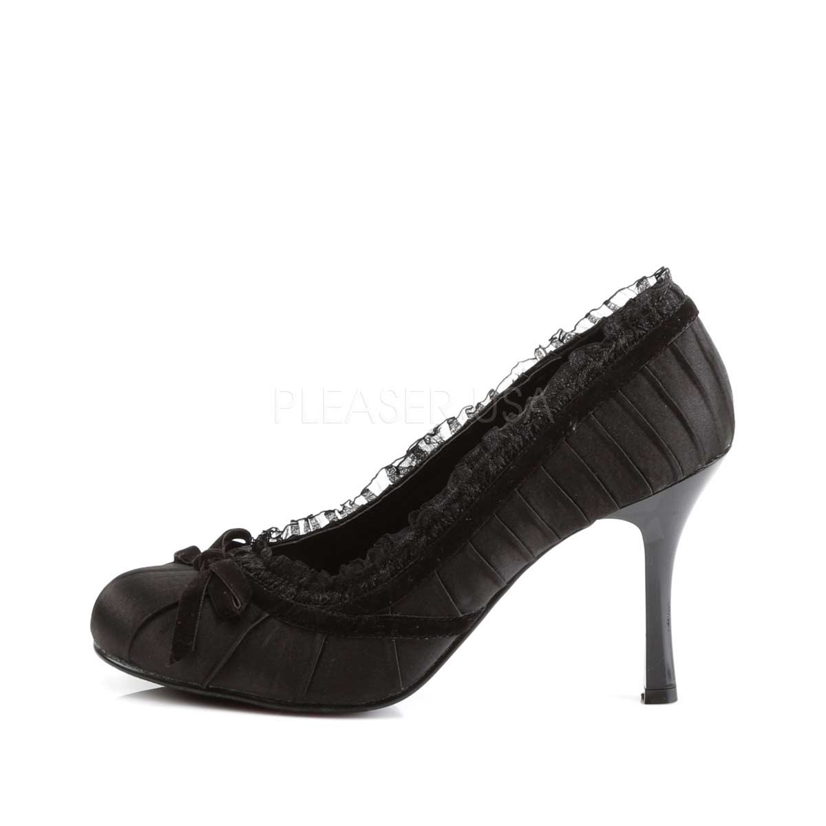 Pleaser Funtasma Dainty-420 - Black Satin in Sexy Heels & Platforms ...