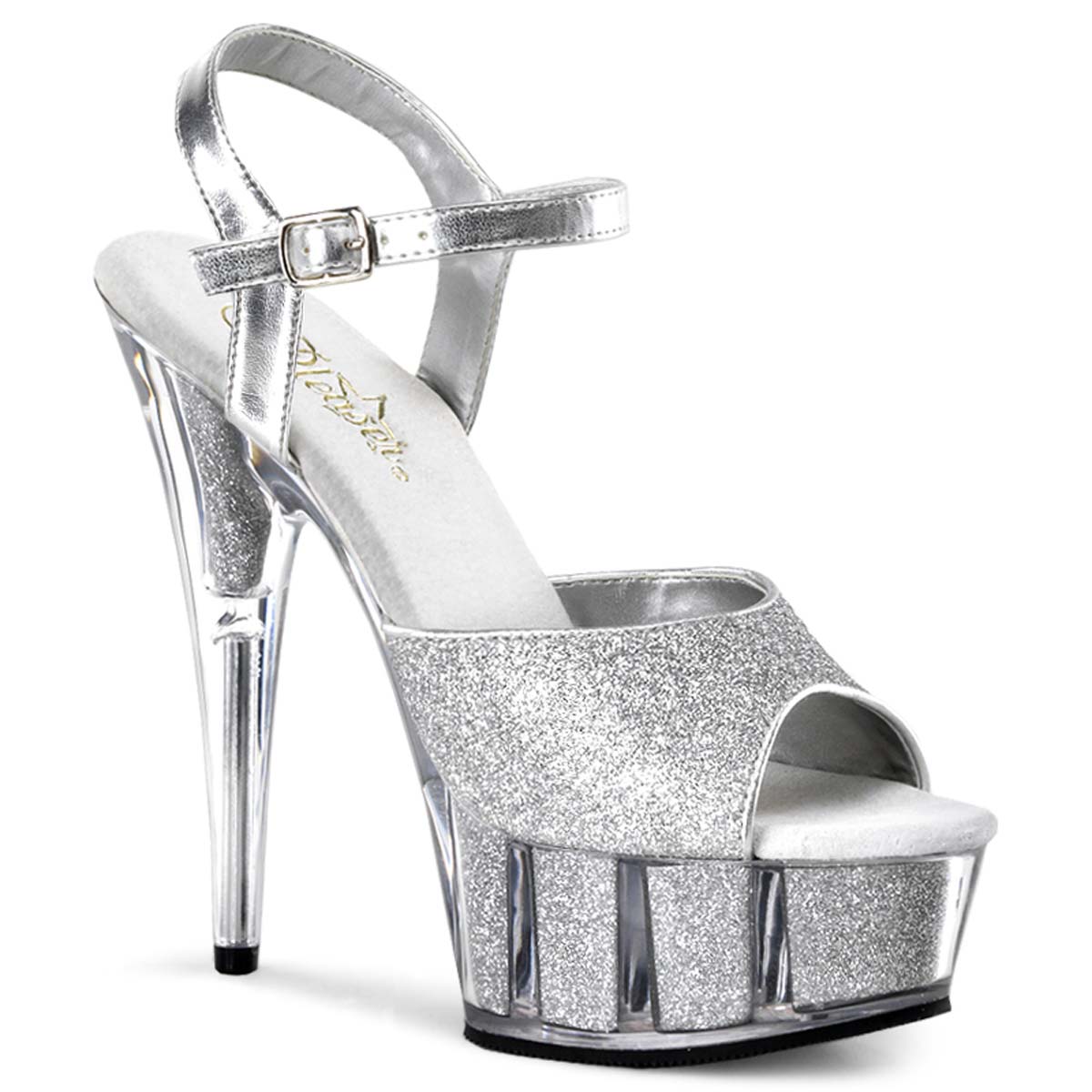 silver 6 inch heels