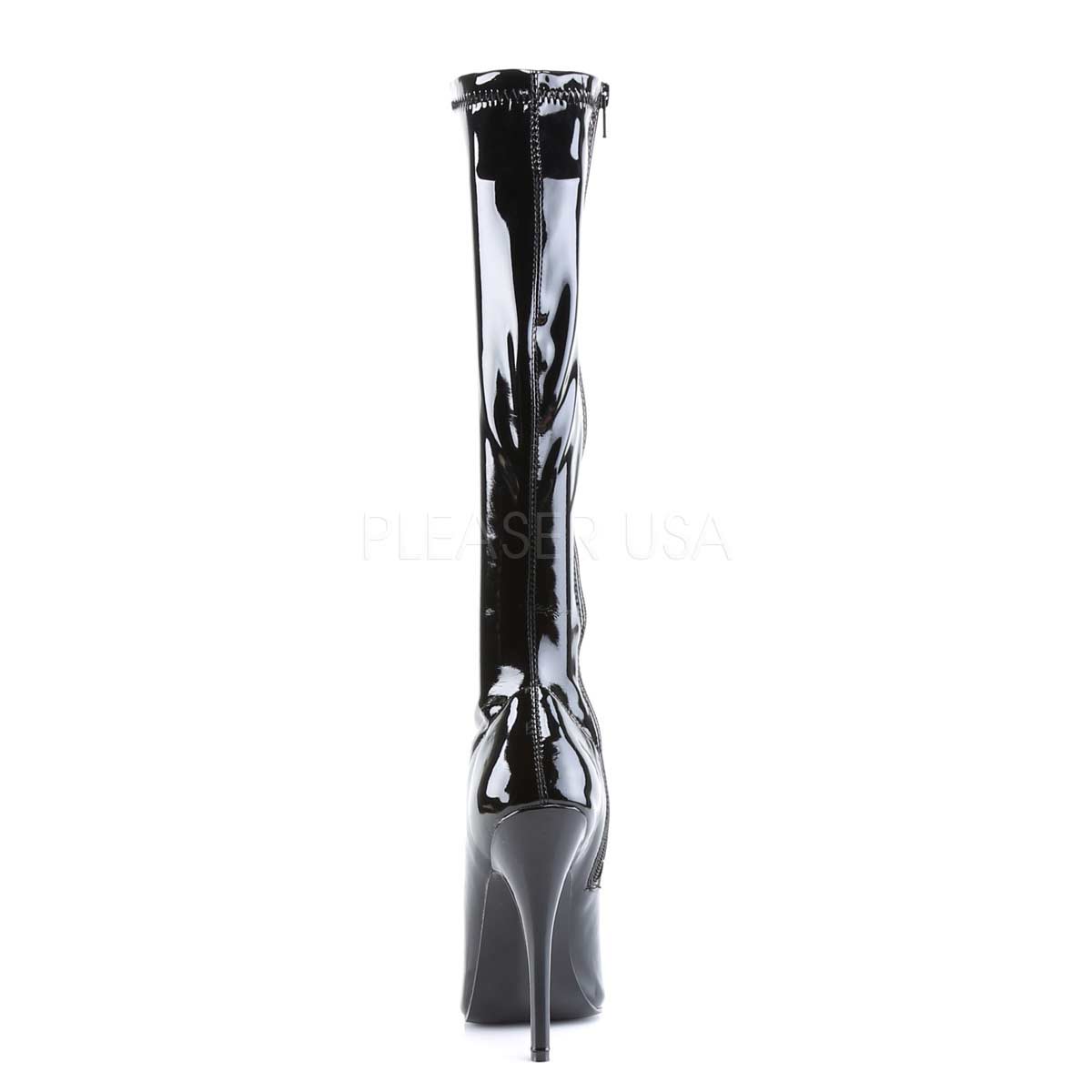 Pleaser Domina-2000 - Black Stretch Patent in Sexy Boots - $81.95