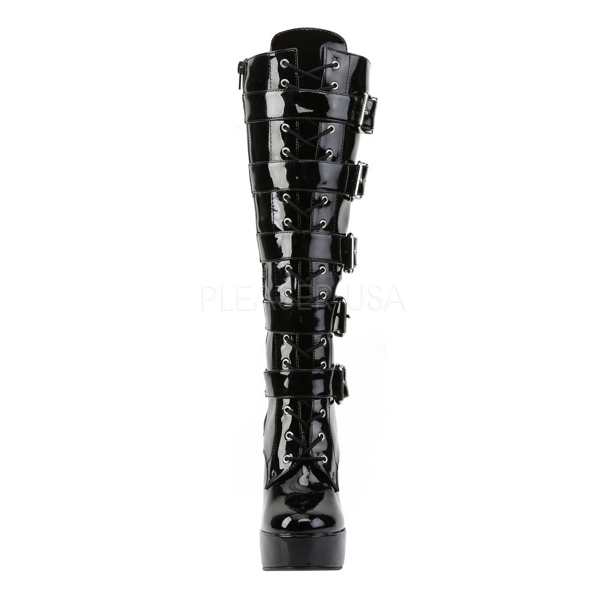 Pleaser Electra-2042 - Black Patent in Sexy Boots - $84.76