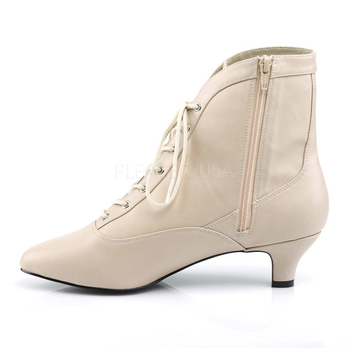 Pleaser Fab-1005 - Cream Faux Leather in Sexy Boots - $38.71