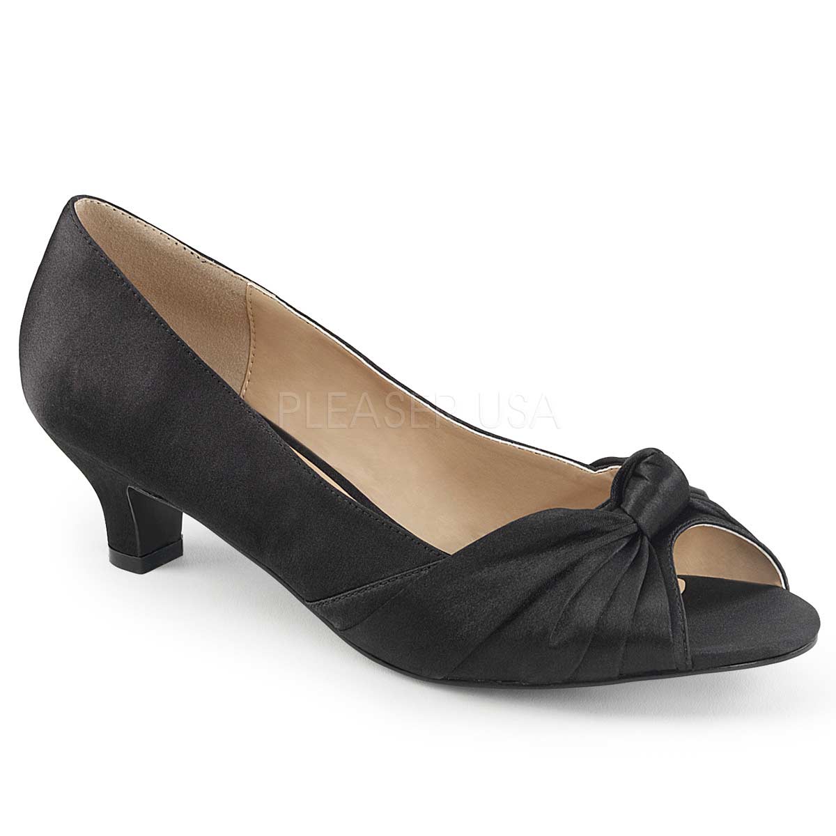 Pleaser Fab-422 - Black Satin in Sexy Heels & Platforms - $43.99