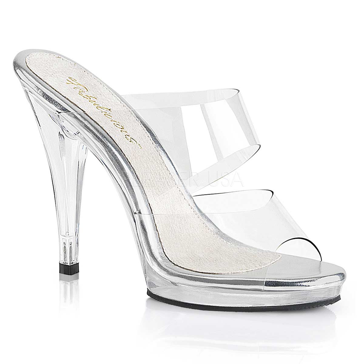 Pleaser Flair-402 - Clear in Sexy Heels & Platforms - $48.39