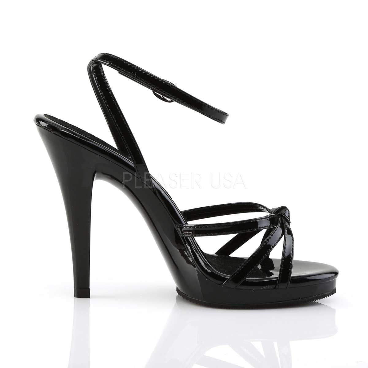 Pleaser Flair-436 - Black Patent/Black in Sexy Heels & Platforms - $43.99