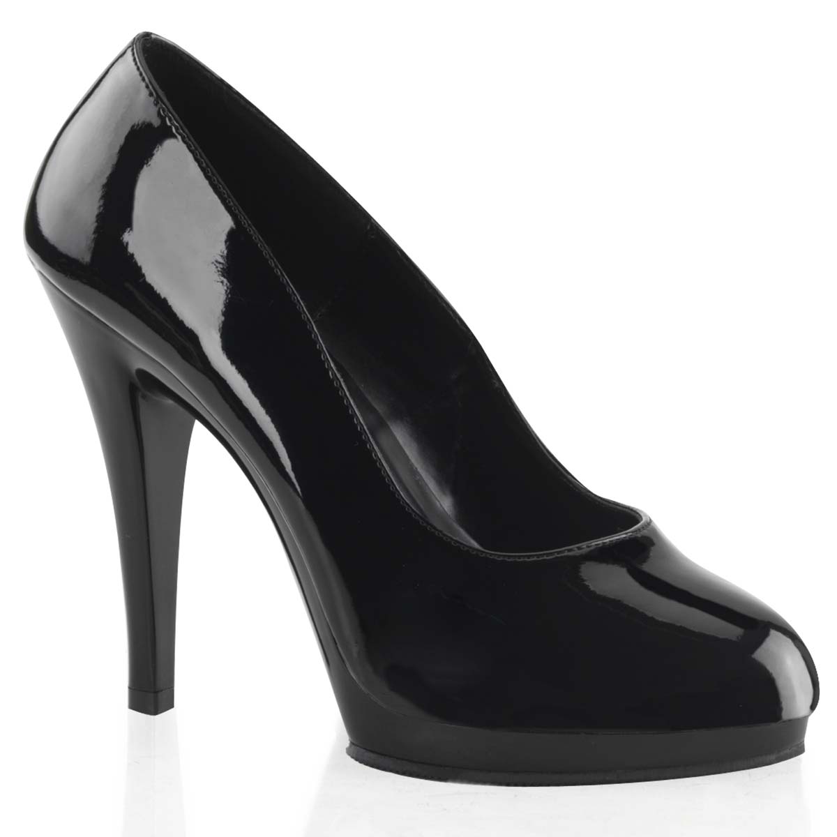 Pleaser Flair-480 - Black Patent/Black in Sexy Heels & Platforms - $61.95