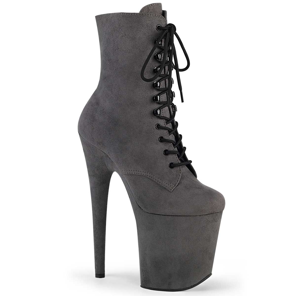 Pleaser Flamingo-1020FS - Gray Faux Suede in Sexy Boots - $98.95