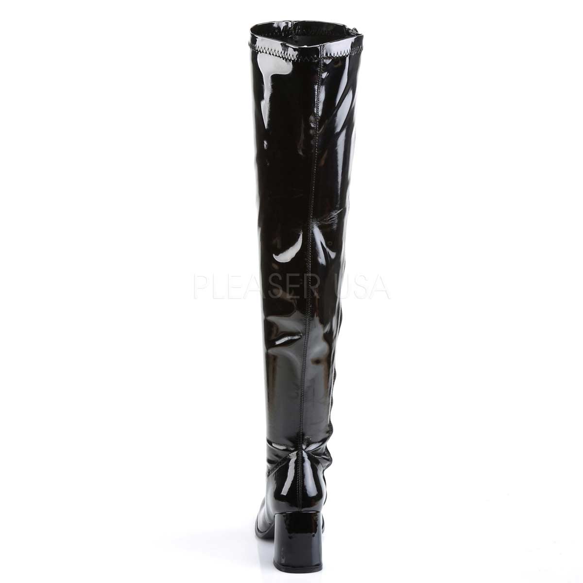Pleaser GOGO-3000 - Black Stretch Patent in Sexy Boots - $60.71