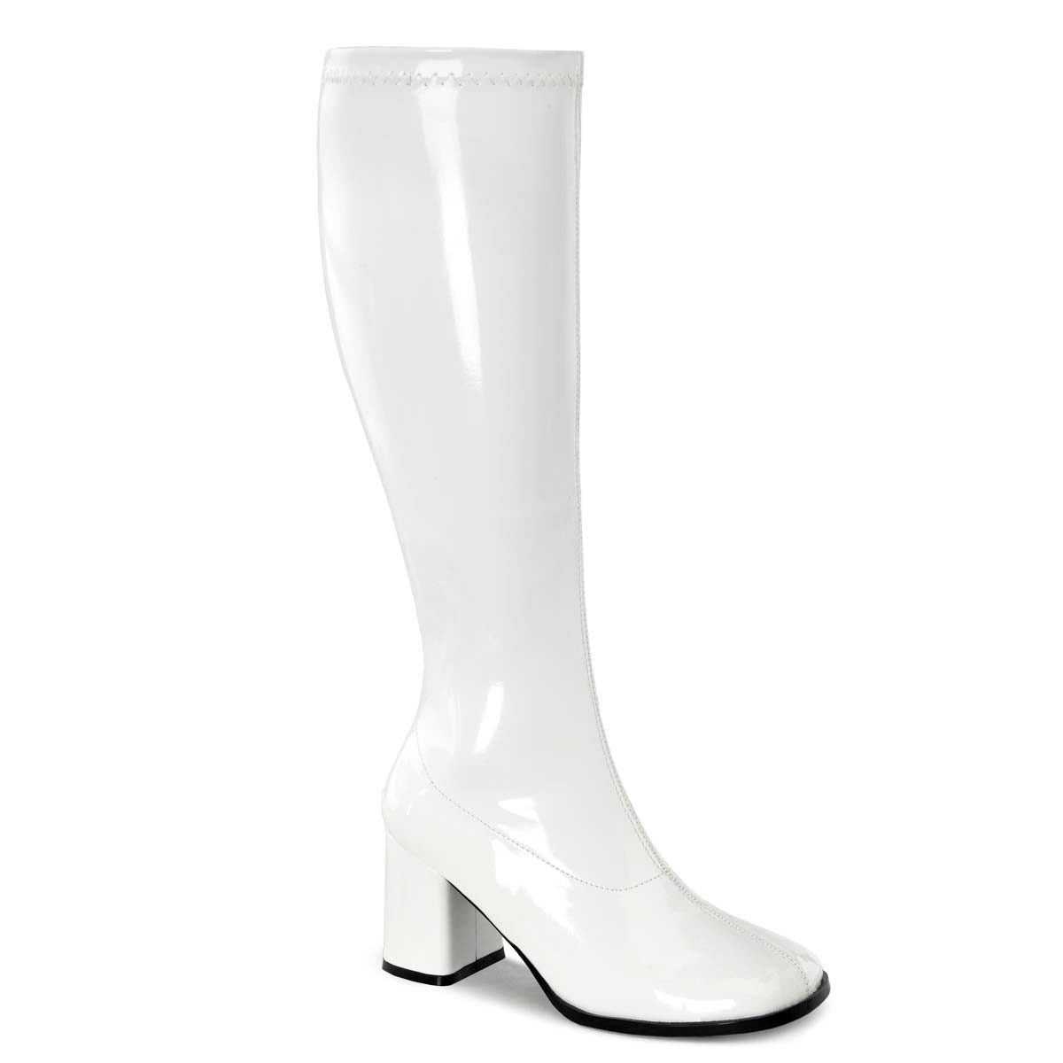 Pleaser Funtasma Gogo-300Wc - White Stretch Patent in Sexy Boots - $57.19