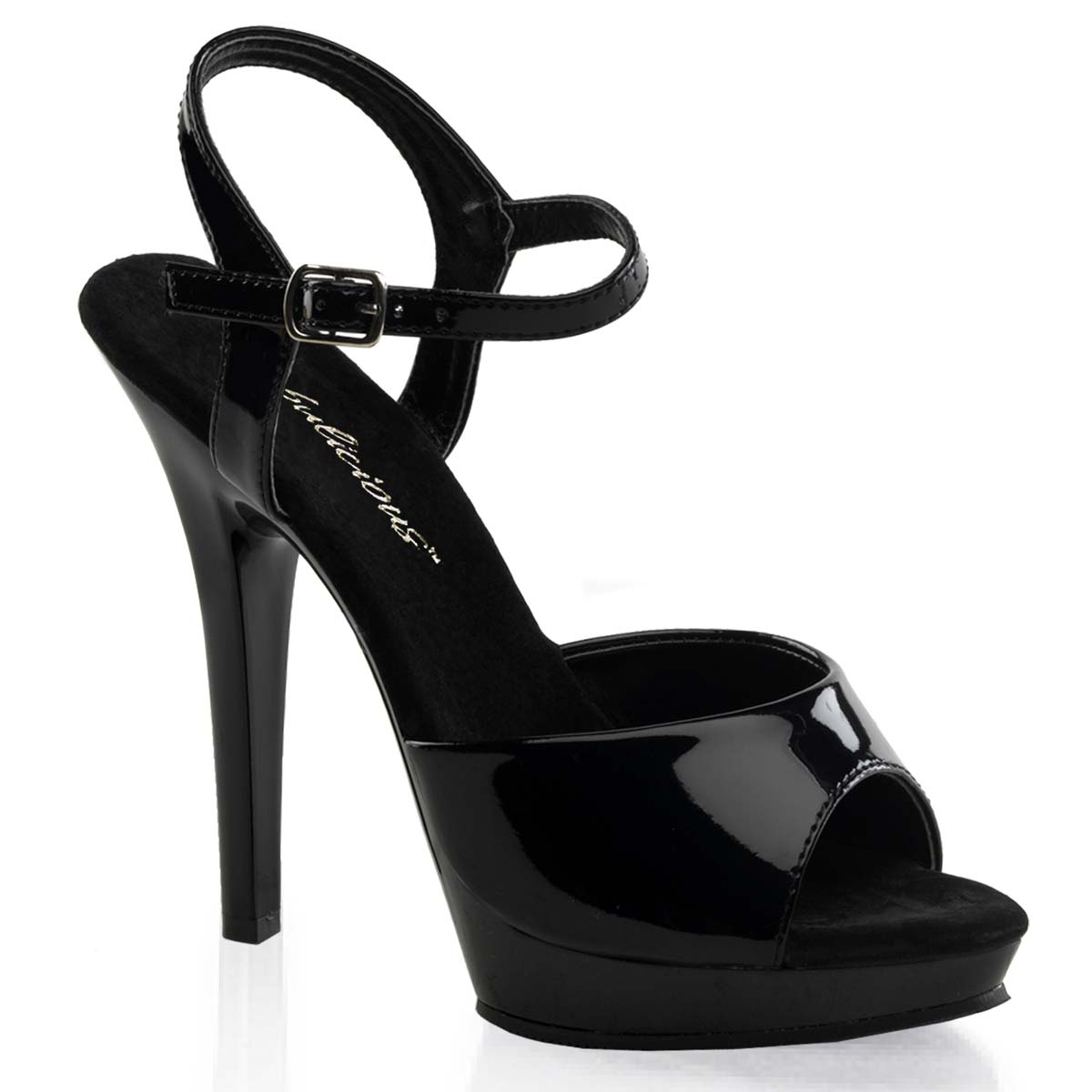 Pleaser Lip-109 - Black Patent/Black in Sexy Heels & Platforms - $49.27