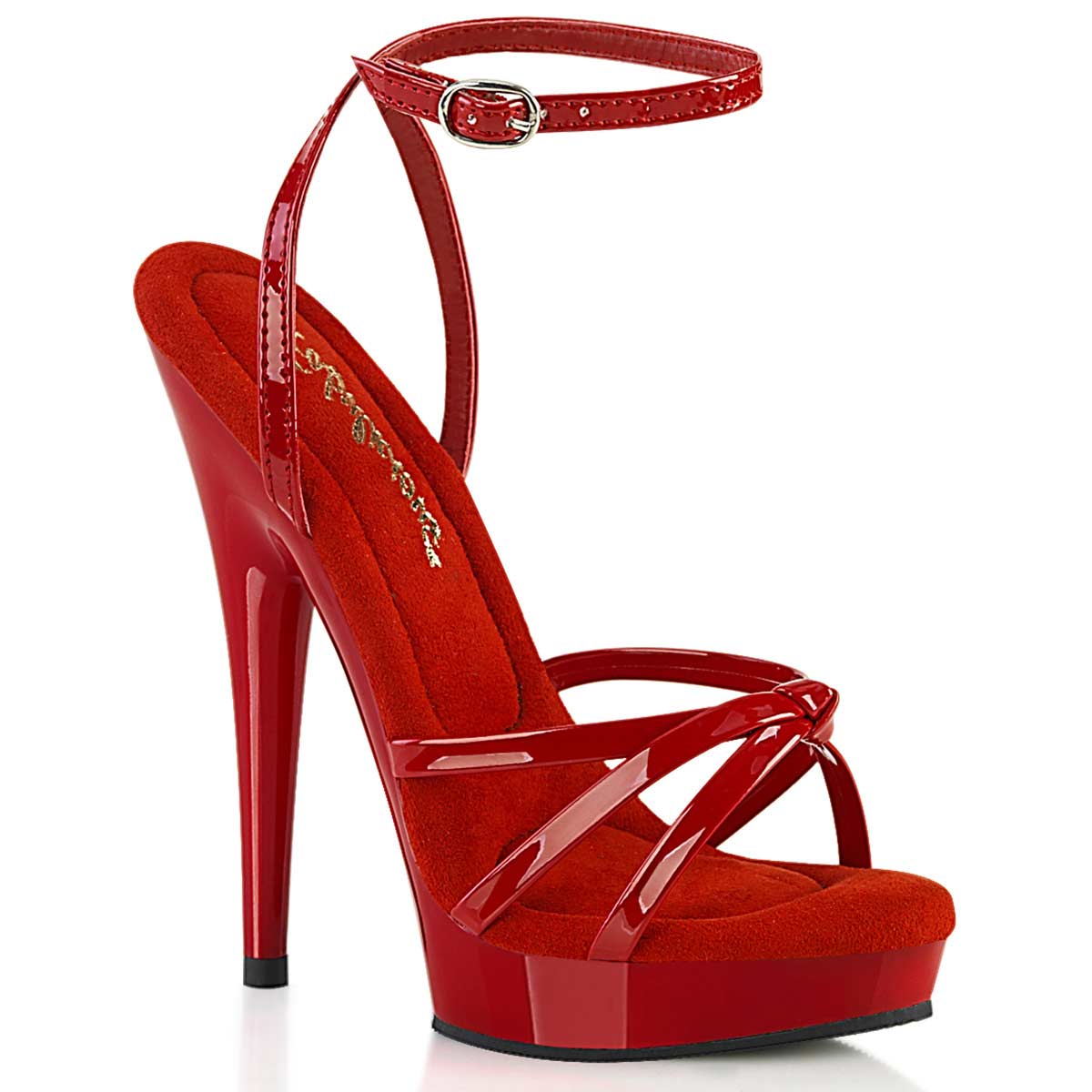 Pleaser Sultry 638 Red Patent In Sexy Heels And Platforms 5015 8755