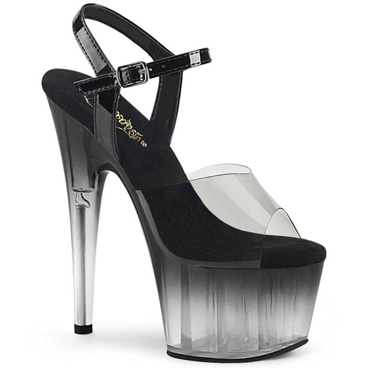 Black Clear Strap Ankle Tie Heels | Ankle tie heels, Heels, Clear strap  heels