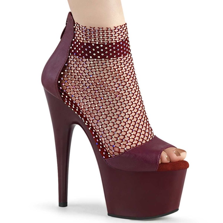 Pleaser Chic-40 - Pink Faux Leather Rhinestones in Sexy Heels & Platforms -  $63.35
