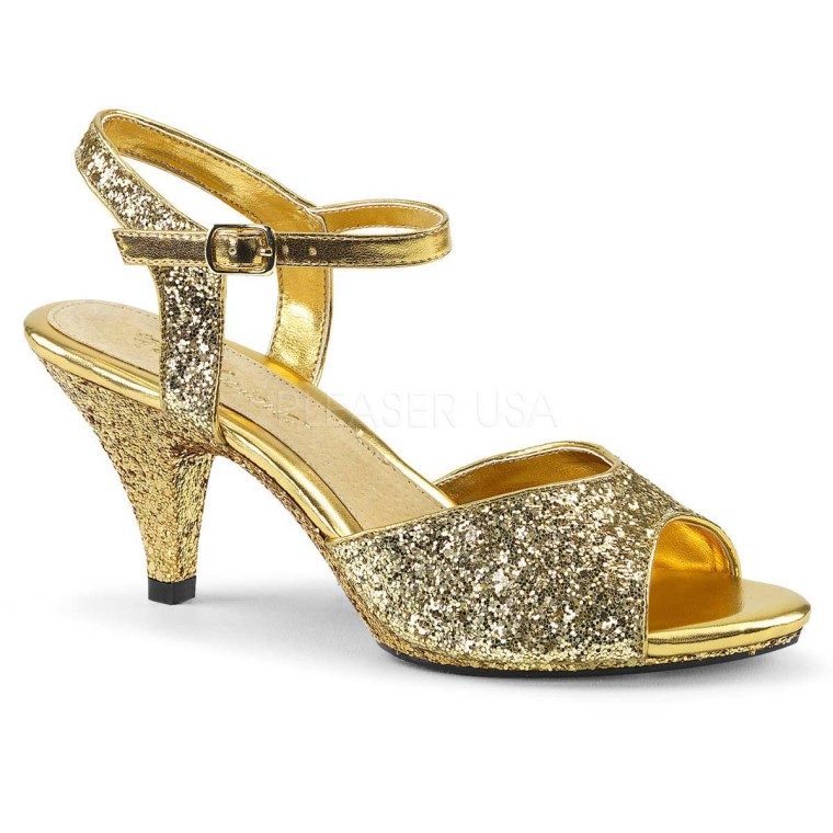 Gold three hot sale inch heels