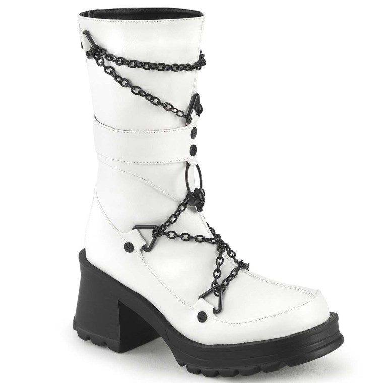 White vegan leather on sale boots