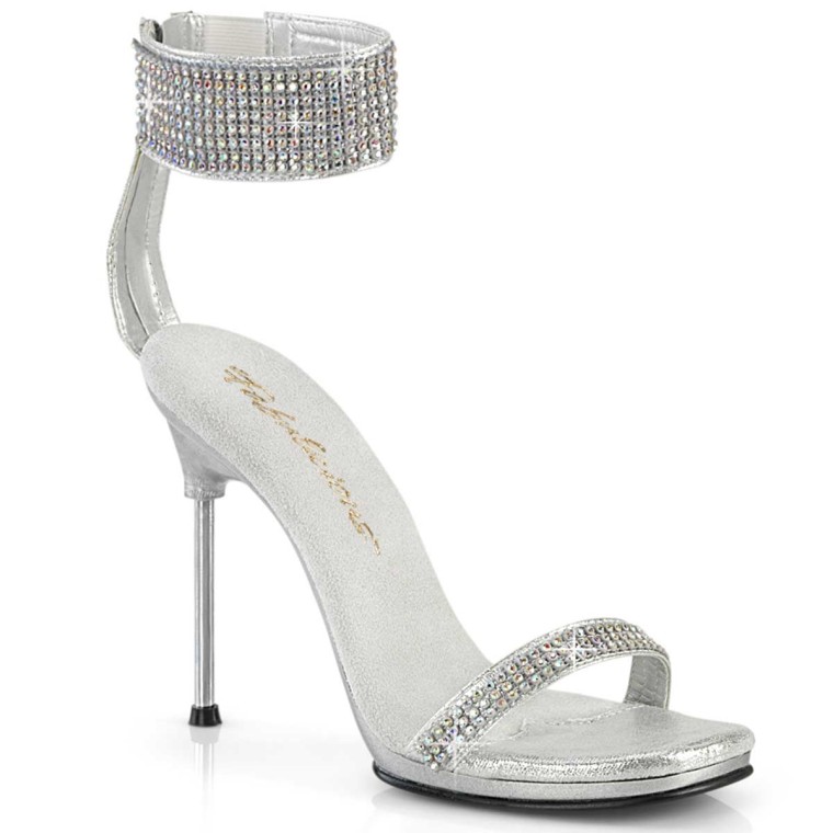 Silver High Heels With Clear Heels | ShopStyle