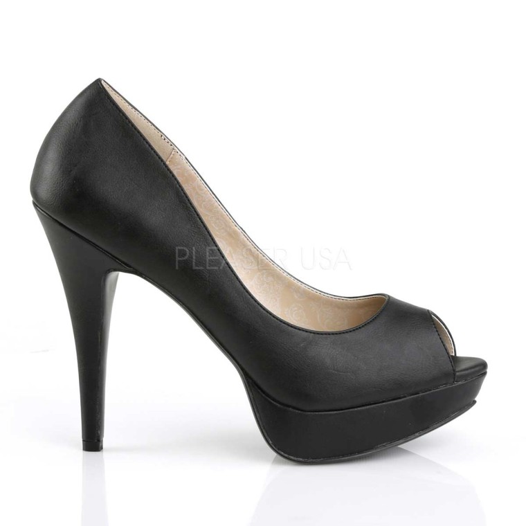 Pleaser CHLOE-01 - Black Faux Leather in Sexy Heels & Platforms - $61.95
