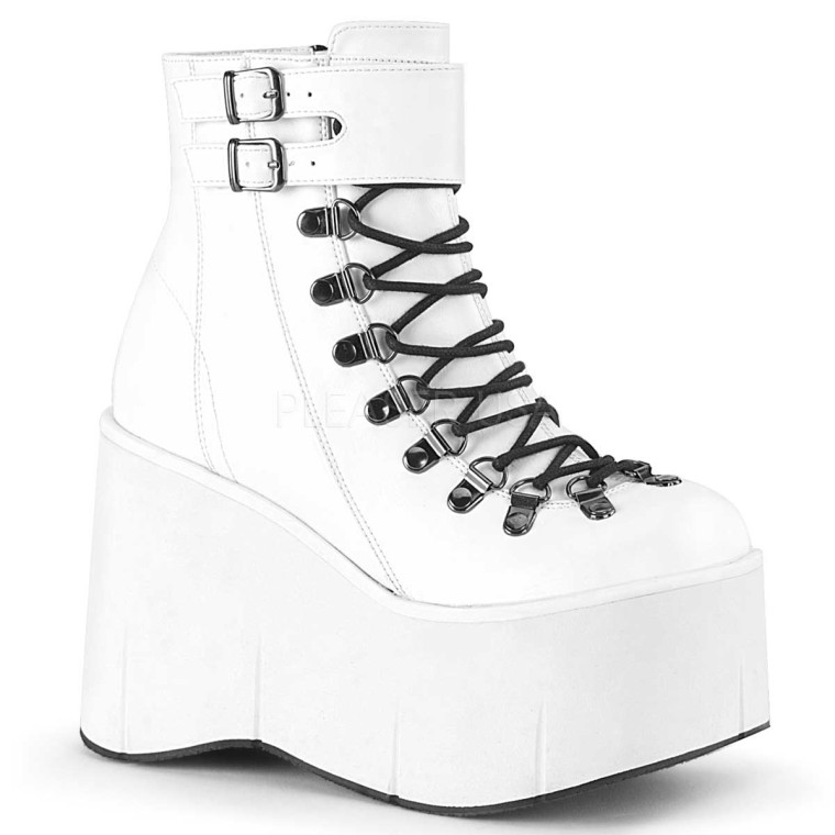 Pleaser Kera-21 - White Vegan Leather in Sexy Boots - $51.91