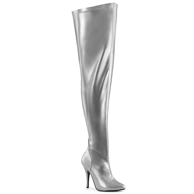 silver pleaser boots