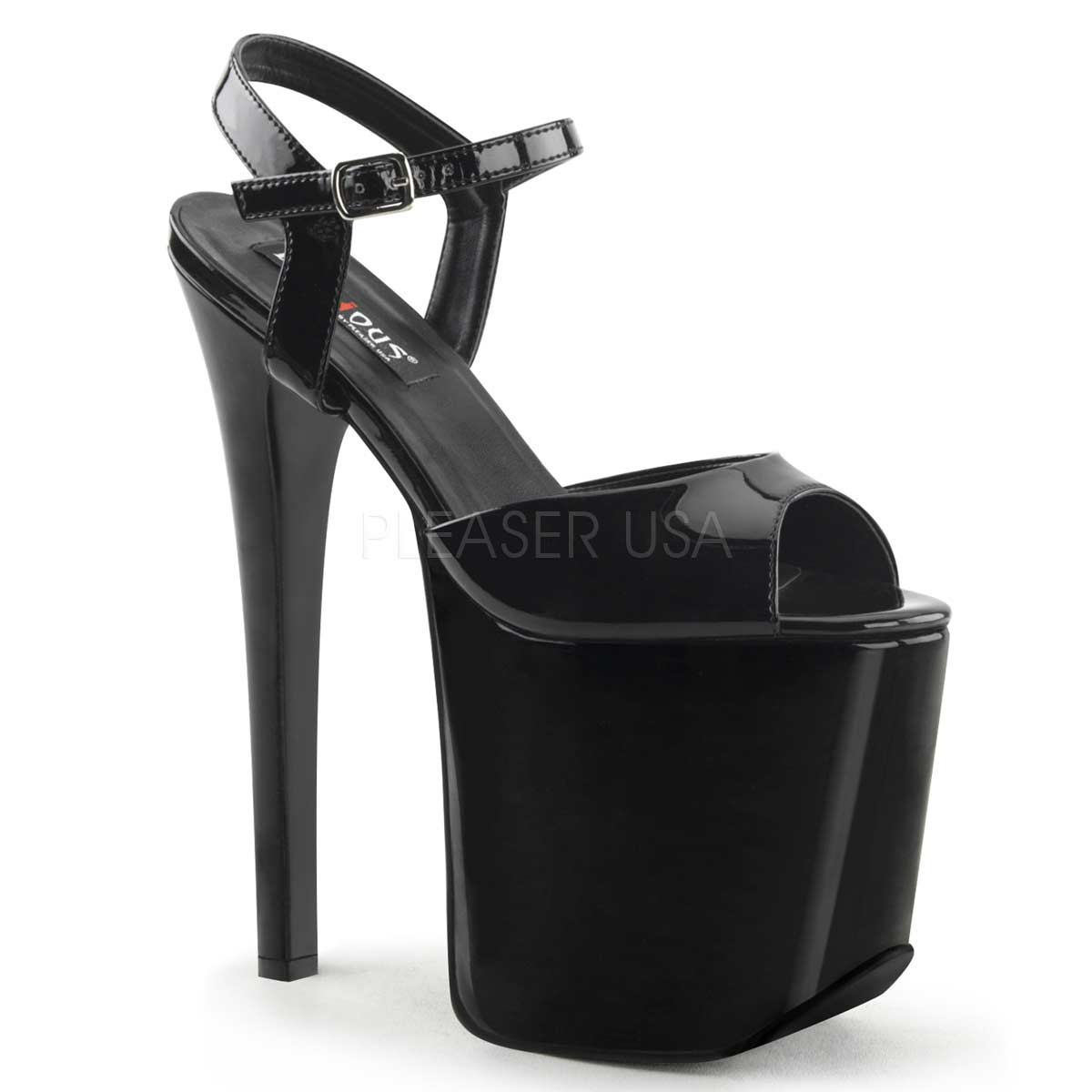 Pleaser TRAMP-709 - Black Patent Black in Sexy Heels & Platforms - $42.23
